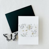 "Blue, Pink And Yellow Wildflowers And Butterflies Vellum Belly Band For Wedding Invitation | Set Of 25" - Belly Bands in multicolorassorted-colors by Eva Friesen