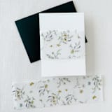 "Blue, Pink And Yellow Wildflowers And Butterflies Vellum Belly Band For Wedding Invitation | Set Of 25" - Belly Bands in multicolorassorted-colors by Eva Friesen