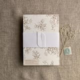 "White Lily Floral Laser cut Belly band for 5x7 inch Invitation | Pack of 10" - Belly Bands in white by Ivory Invitations