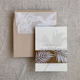 "Palm leaf brown belly band for 5x7 card | pack of 10" - Belly Bands in brown by Ivory Invitations