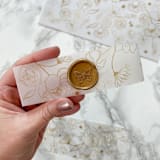 "Faux Gold Floral Vellum Belly Band 1.5" (25 Pack)" - Belly Bands in clear by Carley Zuercher