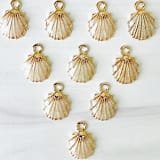 "Seashell Pearl and Gold Charm - Set of 10" - Belly Bands in gold by Honey Silks Co