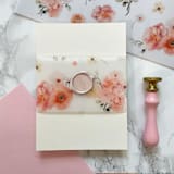 "Blush Floral Vellum 3" Belly Bands for Wedding Invitations (25 Pack)" - Belly Bands in pink by Carley Zuercher