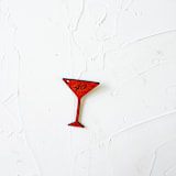 "Custom Martini Glass Leather Invitation Charm, 1.5", Set of 50" - Belly Bands in brown by Left Grain
