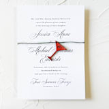 "Custom Martini Glass Leather Invitation Charm, 1.5", Set of 50" - Belly Bands in brown by Left Grain