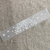 "Labelle floral white vellum belly band for 5x7 card style A | pack of 10" - Belly Bands in white by Ivory Invitations
