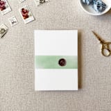 "Green Watercolor Vellum Belly Band | For 5x7" Invitations | Set of 10" - Belly Bands in green by Cotton and Bow