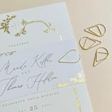 "Invitation Suite Clips | Set of 30" - Belly Bands in gold by Prêt-à-PartyNY