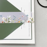"Wildflower Dutch | Pack of 25 Floral Vellum Belly Bands for Invitations" - Belly Bands in green by Nikki Turner