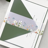 "Wildflower Dutch | Pack of 25 Floral Vellum Belly Bands for Invitations" - Belly Bands in green by Nikki Turner