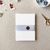 "Dusty Blue Watercolor Vellum Belly Band | For Petite 4.25x6" Invitations | Set of 10" - Belly Bands in blue by Cotton and Bow