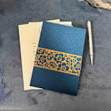"Laser Cut Belly Band, Katherine Pattern in Antique Gold, Set of 25" - Belly Bands in gold by Artifacture