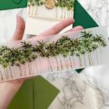 "Palm Tree Vellum Belly Bands for Wedding Invitations (25 Pack)" - Belly Bands in green by Carley Zuercher