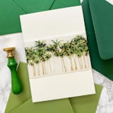 "Palm Tree Vellum Belly Bands for Wedding Invitations (25 Pack)" - Belly Bands in green by Carley Zuercher