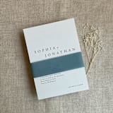 "Steel blue colored translucent vellum belly band for 5x7 inch Invitation | Pack of 10" - Belly Bands in blue by Ivory Invitations