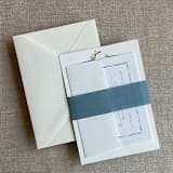 "Steel blue colored translucent vellum belly band for 5x7 inch Invitation | Pack of 10" - Belly Bands in blue by Ivory Invitations