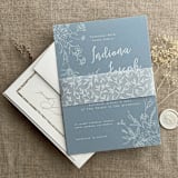 "Leafy branch white ink printed greenery vellum belly band 1.5 inch wide for 5x7 inches card | pack of 10" - Belly Bands in white by Ivory Invitations