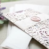"Vellum Belly Bands for 5 x 7 Invitations (Set of 25)" - Belly Bands in orange by Caroline Russo