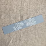 "Palm leaf steel blue belly band for 5x7 card | pack of 10" - Belly Bands in blue by Ivory Invitations