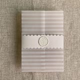 "Scalloped edge belly band for 5x7 Card | pack of 10" - Belly Bands in beige by Ivory Invitations