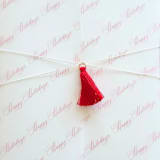"Linen Thread and Mini Red Tassel Belly Band- Customizable- Set of 25" - Belly Bands in multicolor by Inkspiringletters