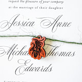 "Leather Bee Invitation Charm, Set of 50" - Belly Bands in brown by Left Grain