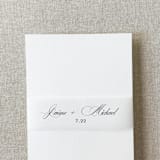 "Custom Monogram Belly Band | Formal Script | For Regular A7 or Petite Invitations | Set of 10" - Belly Bands in black by Cotton and Bow