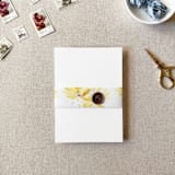 "Sunflower Vellum Belly Band | For Petite 4.25x6" Invitations | Set of 10" - Belly Bands in yellow by Cotton and Bow