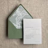 "Palm leaf white translucent vellum belly band for 5x7 card | pack of 10" - Belly Bands in white by Ivory Invitations