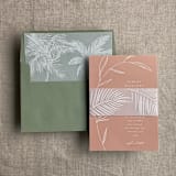"Palm leaf white translucent vellum belly band for 5x7 card | pack of 10" - Belly Bands in white by Ivory Invitations