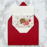 "Red Wildflower Vellum Belly Bands for Wedding Invitations 3" (25 Pack)" - Belly Bands in red by Carley Zuercher
