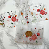 "Red Wildflower Vellum Belly Bands for Wedding Invitations 3" (25 Pack)" - Belly Bands in red by Carley Zuercher