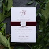 "Burgundy Velvet Belly Bands for 5 x 7 Invitations (Set of 25)" - Belly Bands in red by Caroline Russo