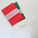 "Family Name Vellum Belly Band-Traditional Font- Personalized- Set of 25" - Belly Bands in white by Inkspiringletters