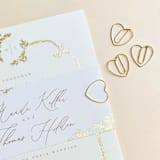 "Invitation Suite Clips | Heart | Set of 30" - Belly Bands in gold by Prêt-à-PartyNY