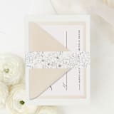 "Black Floral Line Vellum Belly Band | Pack of 25 Floral Belly Bands" - Belly Bands in black by Nikki Turner