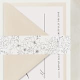 "Black Floral Line Vellum Belly Band | Pack of 25 Floral Belly Bands" - Belly Bands in black by Nikki Turner
