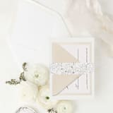 "Black Floral Line Vellum Belly Band | Pack of 25 Floral Belly Bands" - Belly Bands in black by Nikki Turner