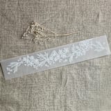 "Venetian floral lace white ink printed vellum belly band for 5x7 card style B | Pack of 10" - Belly Bands in white by Ivory Invitations