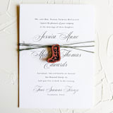 "Leather Flower Boot Invitation Charm, Set of 50" - Belly Bands in brown by Left Grain