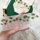 "Palm Tree Vellum Belly Band for Beach Wedding Invitations (25 Pack)" - Belly Bands in green by Carley Zuercher
