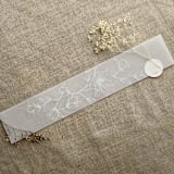 "Magnolia branch white ink printed floral vellum belly band 2 inch wide for 5x7 inches card | pack of 10" - Belly Bands in white by Ivory Invitations