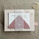 "Magnolia branch white ink printed floral vellum belly band 2 inch wide for 5x7 inches card | pack of 10" - Belly Bands in white by Ivory Invitations