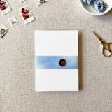 "Blue Watercolor Vellum Belly Band | For Petite 4.25x6" Invitations | Set of 10" - Belly Bands in blue by Cotton and Bow