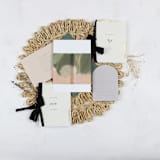 "Green and Peach Watercolor Belly Bands | Size 5x4.15 | Set of 50" - Belly Bands in multicolor by Clove and Cedar Design