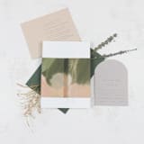 "Green and Peach Watercolor Belly Bands | Size 5x4.15 | Set of 50" - Belly Bands in multicolor by Clove and Cedar Design