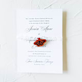 "Leather Butterfly Invitation Charm, Set of 50" - Belly Bands in brown by Left Grain