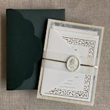 "Regency minimalist vellum paper belly band for 5x7 Card | pack of 10" - Belly Bands in gold by Ivory Invitations