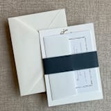 "Black colored translucent vellum belly band for 5x7 inch Invitation | Pack of 10" - Belly Bands in black by Ivory Invitations