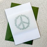 "Pine Peace Wreath Vellum Belly Bands | Set of 25" - Belly Bands in green by Megan Tendler